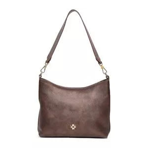 Bolsa Hobo Texturizada<BR>- Marrom Escuro