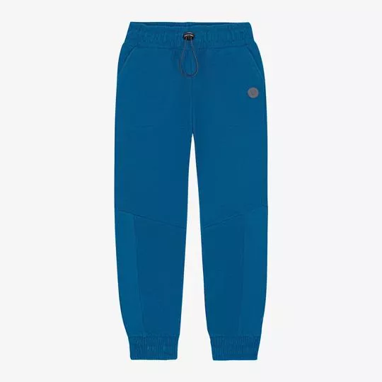 Calça Jogger Com Recortes- Azul Escuro- Trick Nick