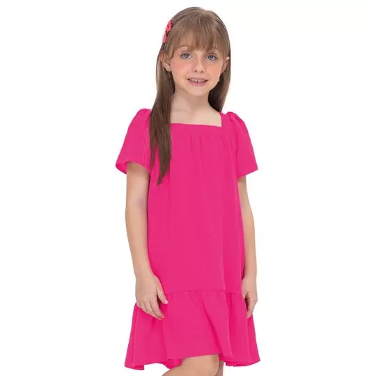 Vestido Com Recortes- Rosa- Trick Nick