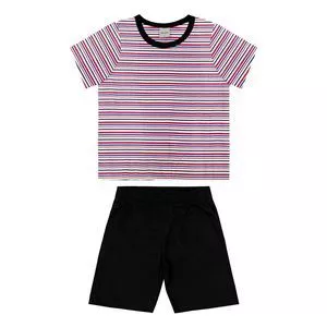 Pijama Listrado<BR>- Vermelha & Preta<BR>- Rovitex