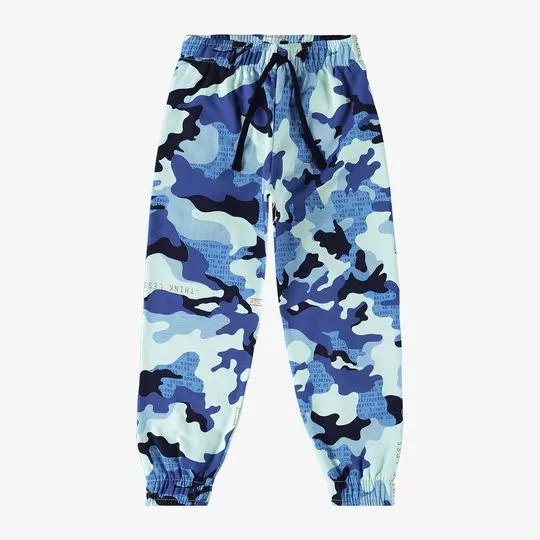 Calça Jogger Camuflagem- Azul & Azul Escuro