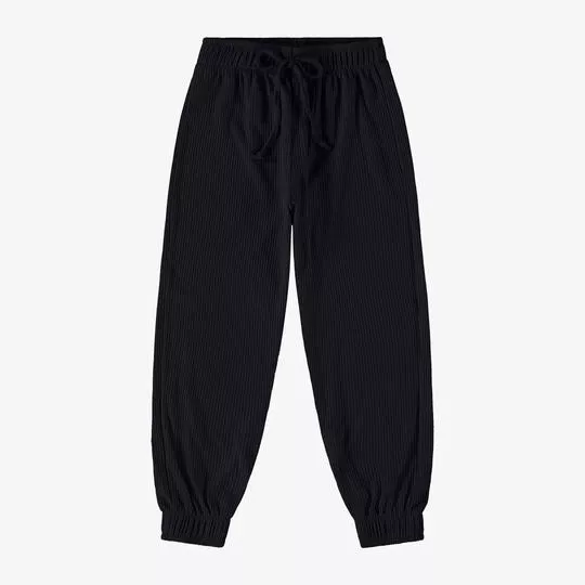 Calça Jogger Canelada- Preta- Rovitex