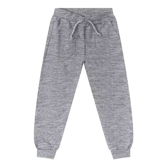 Calça Jogger Infantil Em Mescla- Cinza- Rovitex Kids Básicos