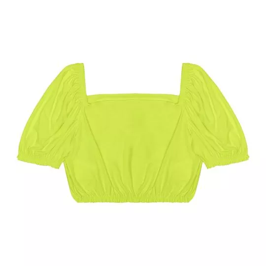 Blusa Com Franzidos- Verde Limão- Minty