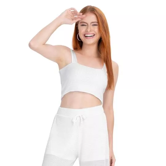 Cropped Liso- Branco- Minty