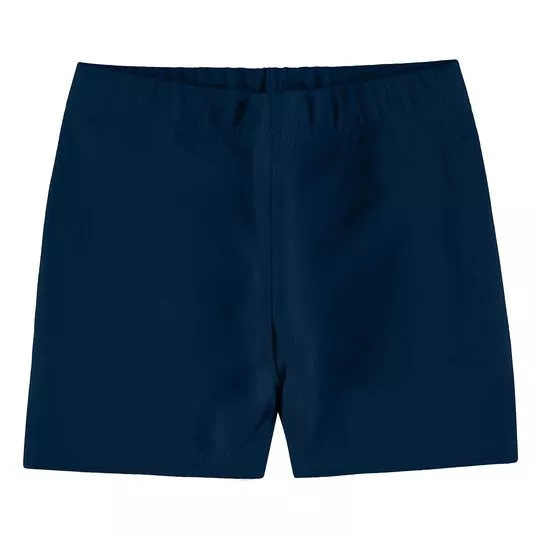 Short Com Recortes- Azul Marinho- Malwee Infantil