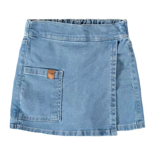 Short Saia Jeans- Azul- Malwee