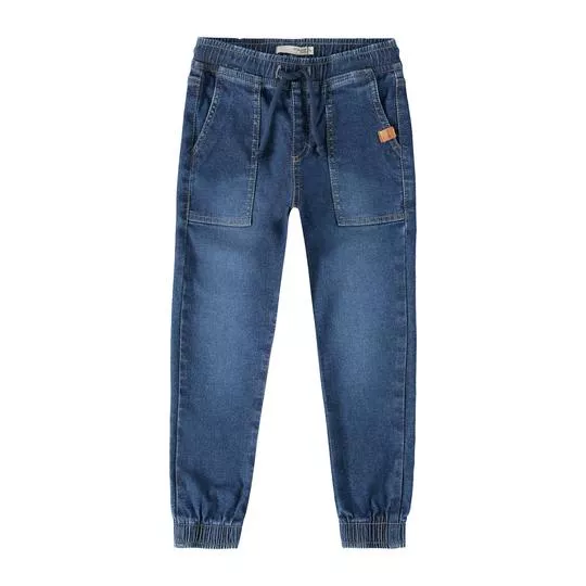 Calça Jeans Jogger- Azul Marinho- Malwee