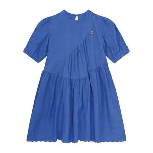 Vestido Com Franzidos<BR>- Azul Escuro<BR>- Carinhoso