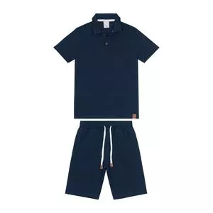 Conjunto De Polo & Bermuda<BR>- Azul Marinho<BR>- Carinhoso