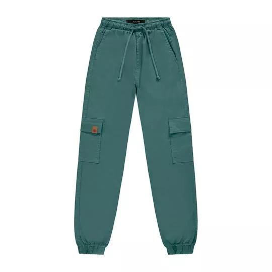 Calça Jogger Lisa- Verde Escuro- Malwee Kids