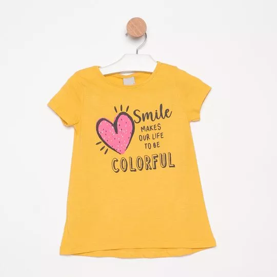 Blusa Com Inscrições- Laranja- Malwee