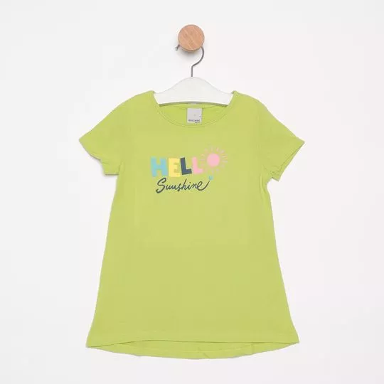 Blusa Com Inscrições- Verde Oliva- Malwee