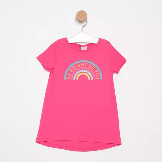 Blusa Com Inscrições- Rosa- Malwee