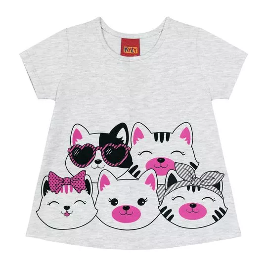 Blusa Gatinhos- Cinza