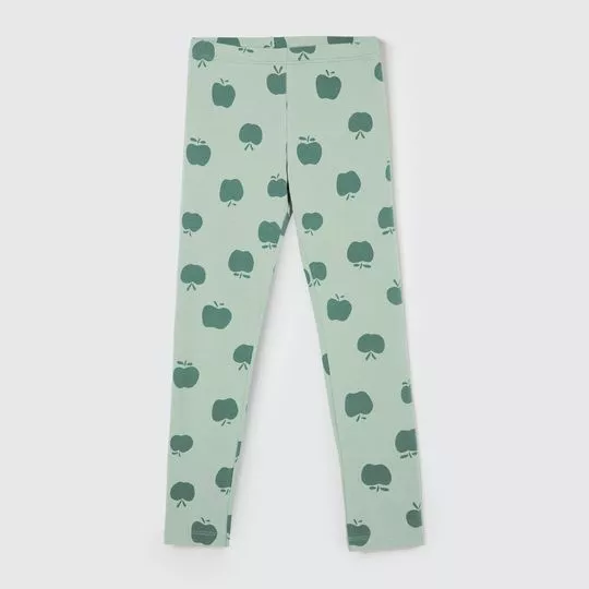 Legging Maçãs- Verde Claro & Verde- Hering Kids