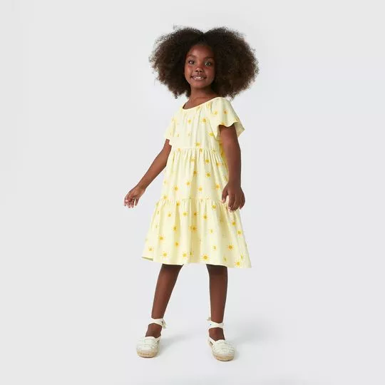 Vestido Sol- Amarelo Claro & Amarelo- Hering Kids