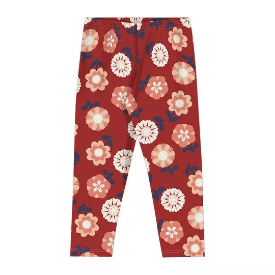 Legging Flores- Vermelho