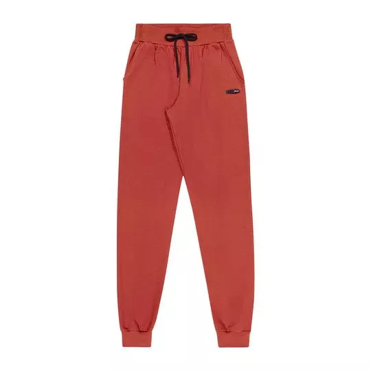 Calça Jogger Com Tag- Laranja Escuro