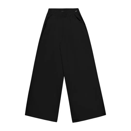 Calça Pantalona Lisa- Preta