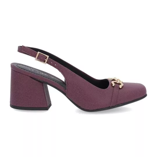 Slingback Com Aviamento- Malva