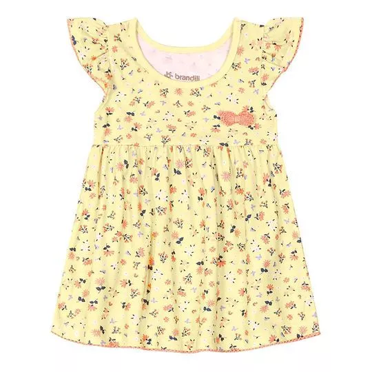 Vestido Floral- Amarelo Claro & Laranja Claro