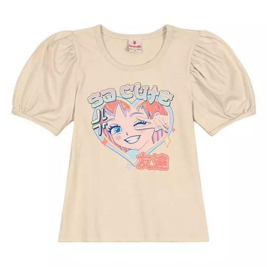 Blusa Anime- Bege Claro & Coral