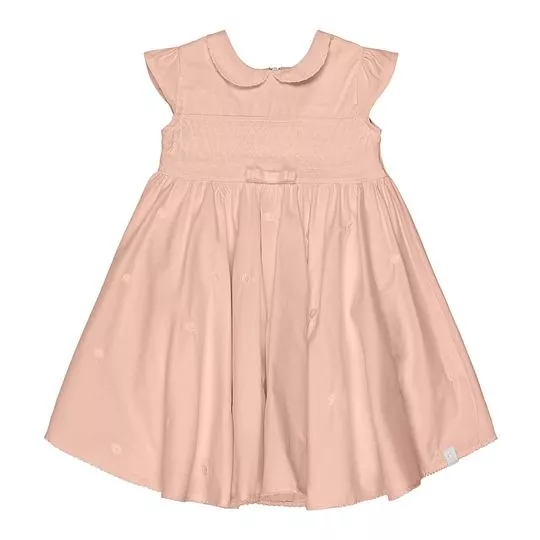 Vestido Gola Boneca- Laranja Claro