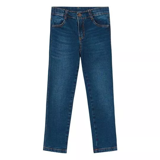 Calça Jeans Reta- Azul Escuro