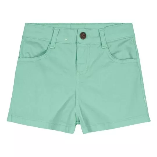 Short Com Bolsos- Verde Água