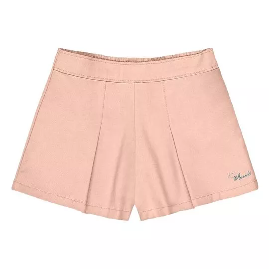 Short Com Recortes- Laranja Claro