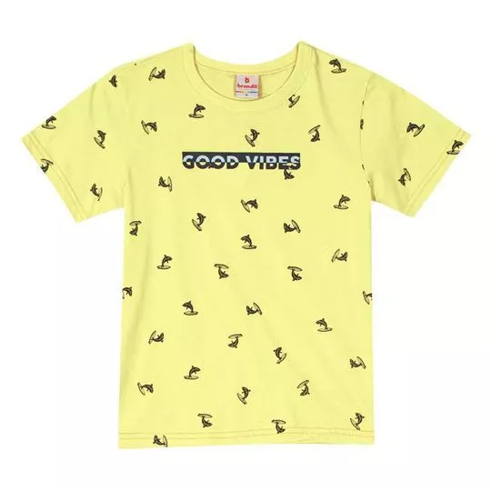 Camiseta Good Vibes Dinossauros- Cinza & Preta