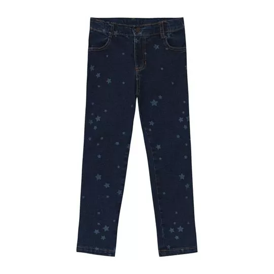 Calça Jeans Skinny- Azul Escuro & Azul Claro