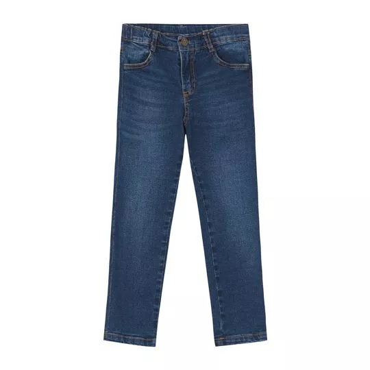 Calça Jeans Reta- Azul Escuro