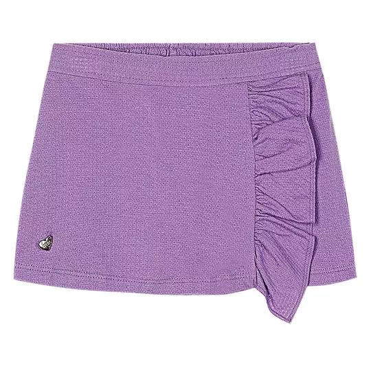 Short Saia Com babado- Roxo- Marisol