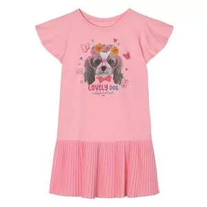 Vestido Lovely Dog<BR>- Rosa & Cinza Escuro<BR>- Marisol