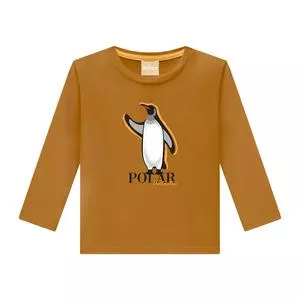 Camiseta Pinguim<BR>- Amarelo Escuro