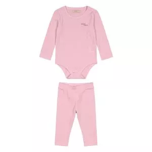 Conjunto De Body & Calça Reta<BR>- Rosa Claro<BR>- Trick Nick