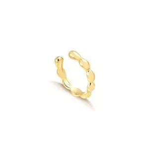 Ear Cuff Texturizado Banhado A Ouro<BR>- Dourado<BR>- 1,3x0,3cm