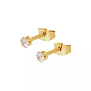 Par De Brincos Ponto De Luz<BR>- Dourado<BR>- 3cm