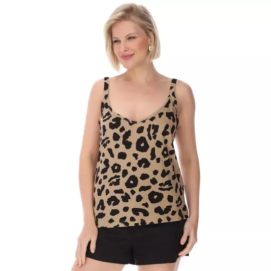 Blusa Animal Print- Marrom & Preta