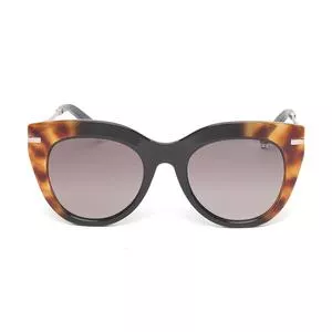 Óculos De Sol Gatinho<BR>- Preto & Marrom<BR>- Colcci