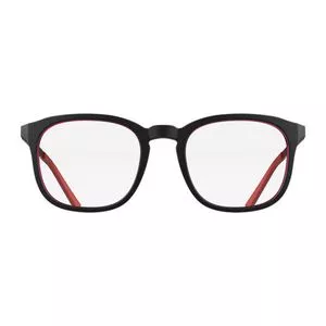 Armação Quadrada Para Óculos De Grau<BR>- Preto & Vermelho<BR>- Mormaii