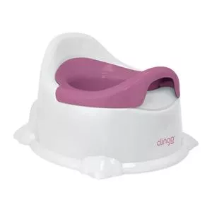 Troninho Potty<BR>- Branco & Rosa<BR>- 30x27x19cm<BR>- Clingo