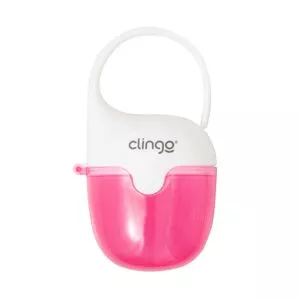 Porta-Chupetas Baleia<BR>- Rosa & Branco<BR>- 13x2x5cm<BR>- Clingo