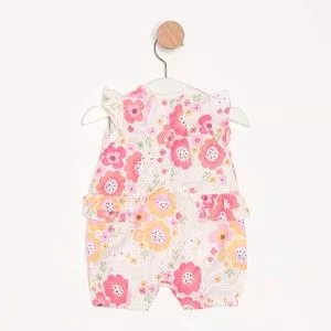 Macacão Floral<BR>- Rosa & Off White<BR>- Noruega