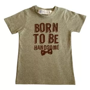 Camiseta Em Mescla<BR>- Verde Oliva & Marrom Escuro<BR>- Pinoti Baby & Kids