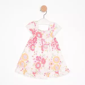 Vestido Floral<BR>- Rosa & Off White<BR>- Noruega