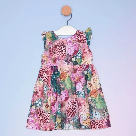 Vestido Floral- Rosa & Verde- Noruega