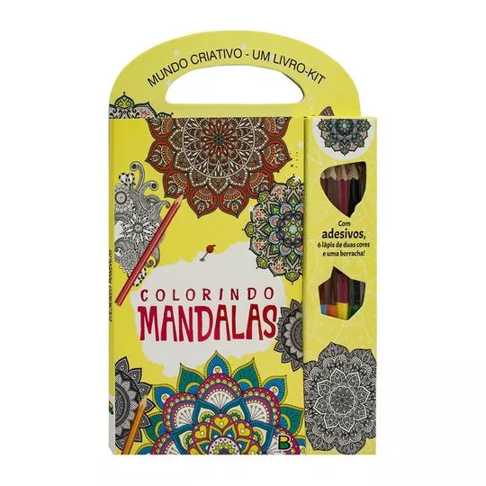 Mundo Criativo-Um Livro-Kit: Colorindo Mandalas- Brijbasi